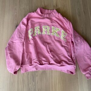 Pink and Yellow Parke Mock Neck Sweatshirt